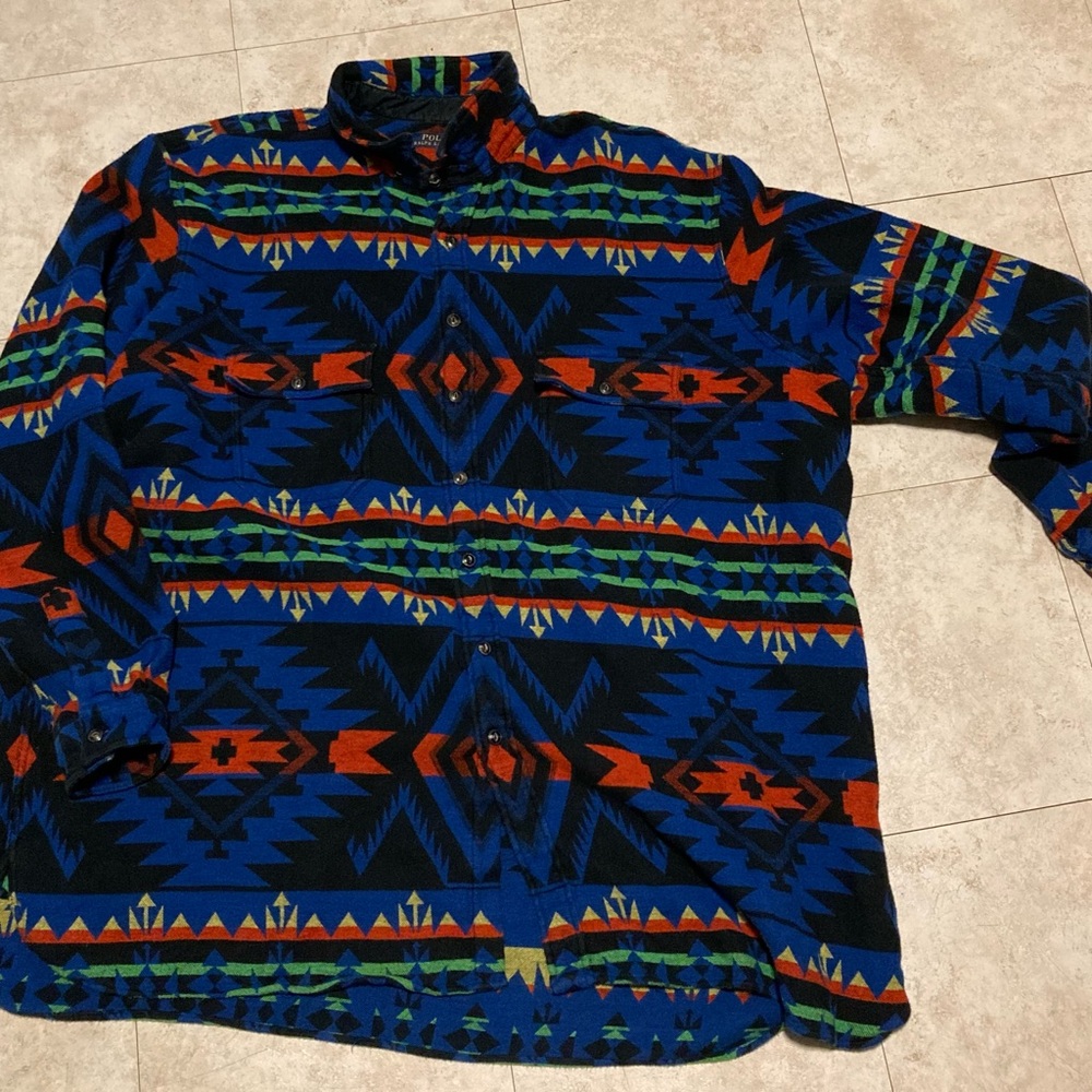 Polo Indian Aztec jacket / shirt 1992 big and tall snow beach ski pwing vintage